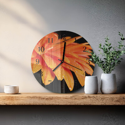 Round wall clock Gerbera