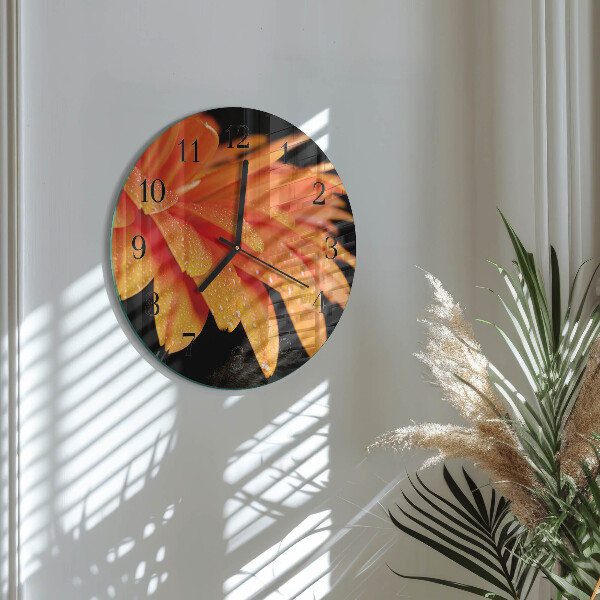 Round wall clock Gerbera