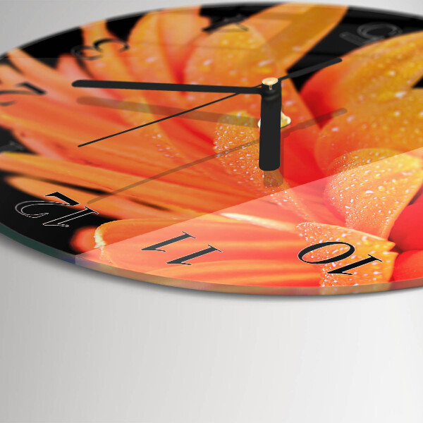Round wall clock Gerbera