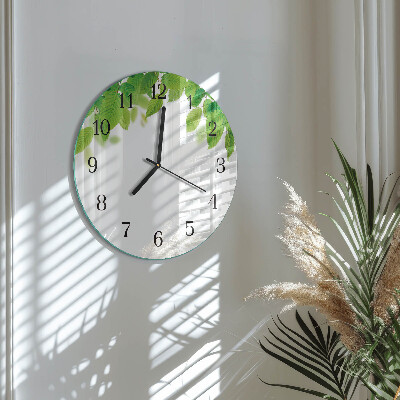 Round wall clock Leaves