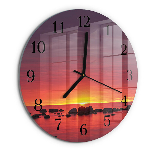 Round wall clock Sunset