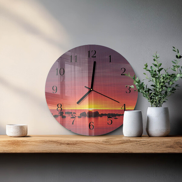 Round wall clock Sunset