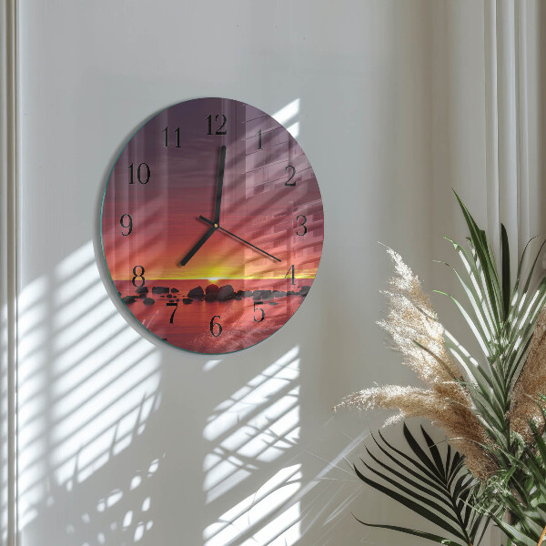 Round wall clock Sunset