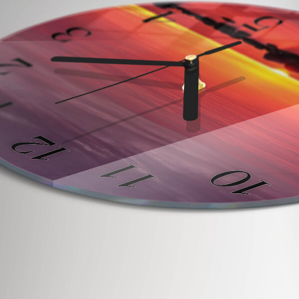 Round wall clock Sunset