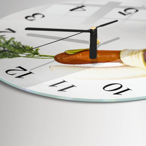 Round wall clock Carrots and Bananas