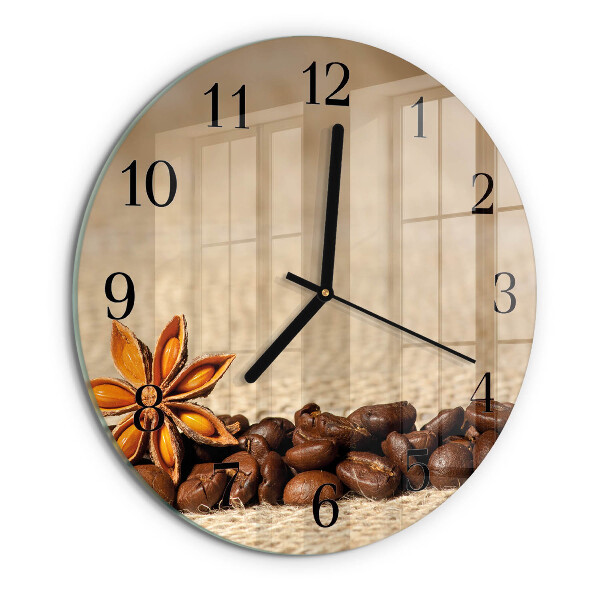 Round wall clock Coffee Beans
