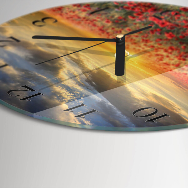 Round wall clock Poppy Field