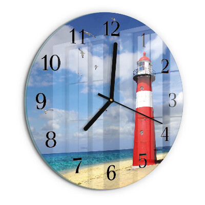 Round wall clock Lighthouse