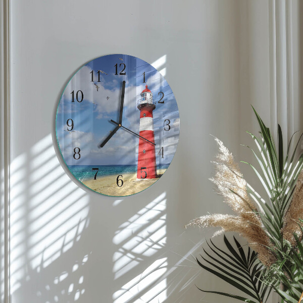 Round wall clock Lighthouse