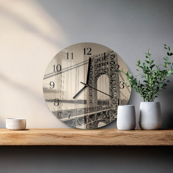Round wall clock Golden Gate