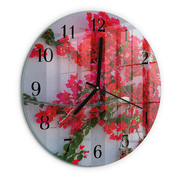 Round wall clock Flowers