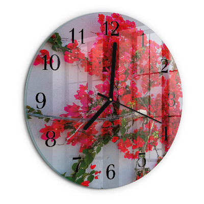 Round wall clock Flowers