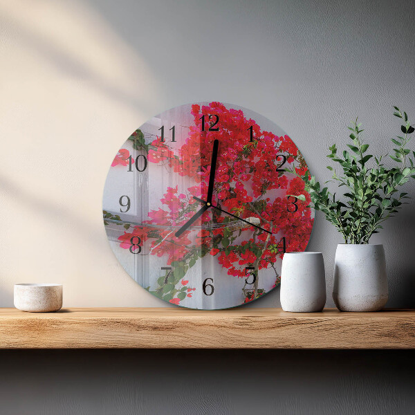 Round wall clock Flowers