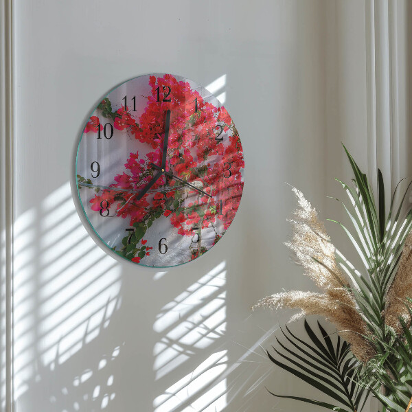 Round wall clock Flowers