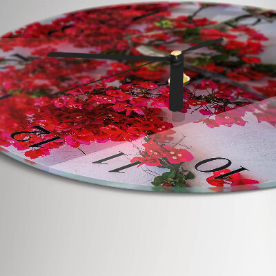 Round wall clock Flowers