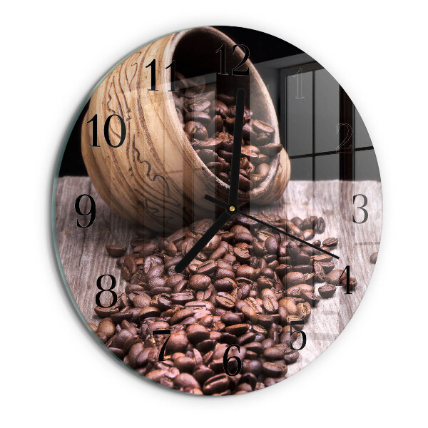 Round wall clock Coffee Beans