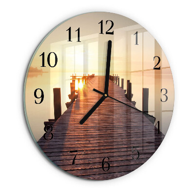 Round wall clock Bridge Over the Lake
