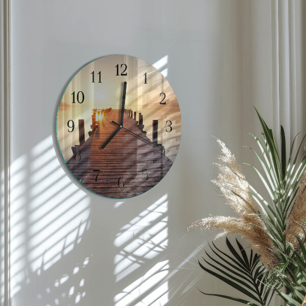 Round wall clock Bridge Over the Lake