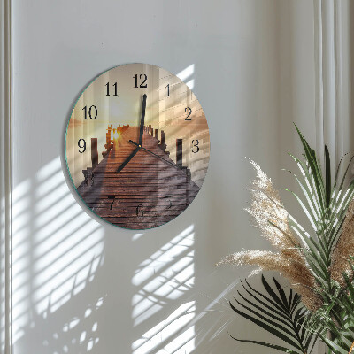 Round wall clock Bridge Over the Lake