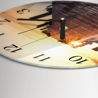 Round wall clock Bridge Over the Lake