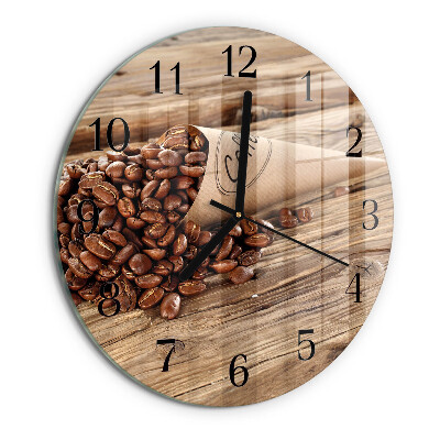 Round wall clock Coffee Beans