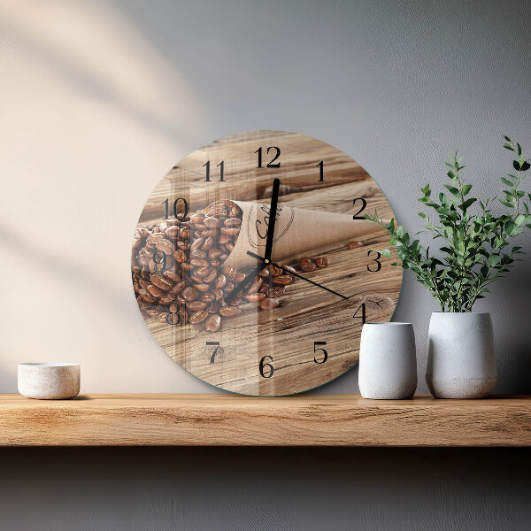 Round wall clock Coffee Beans