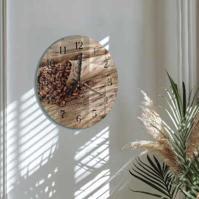 Round wall clock Coffee Beans