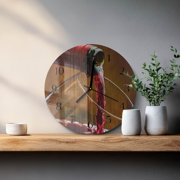 Round wall clock Wine