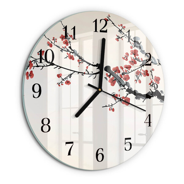 Round wall clock Flowers