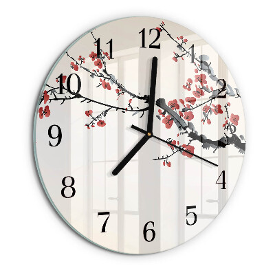 Round wall clock Flowers