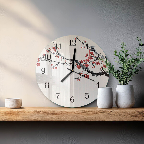 Round wall clock Flowers