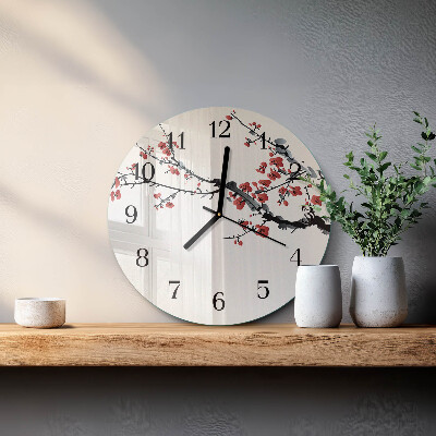 Round wall clock Flowers
