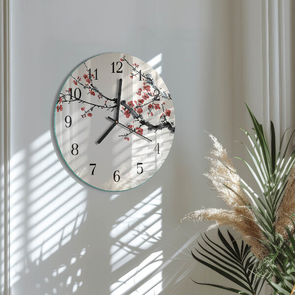 Round wall clock Flowers