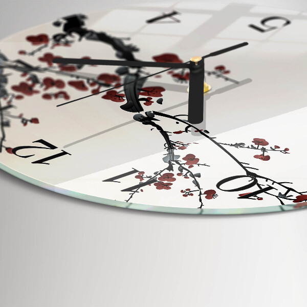Round wall clock Flowers