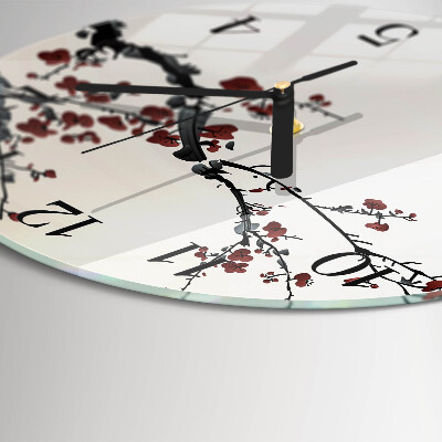 Round wall clock Flowers