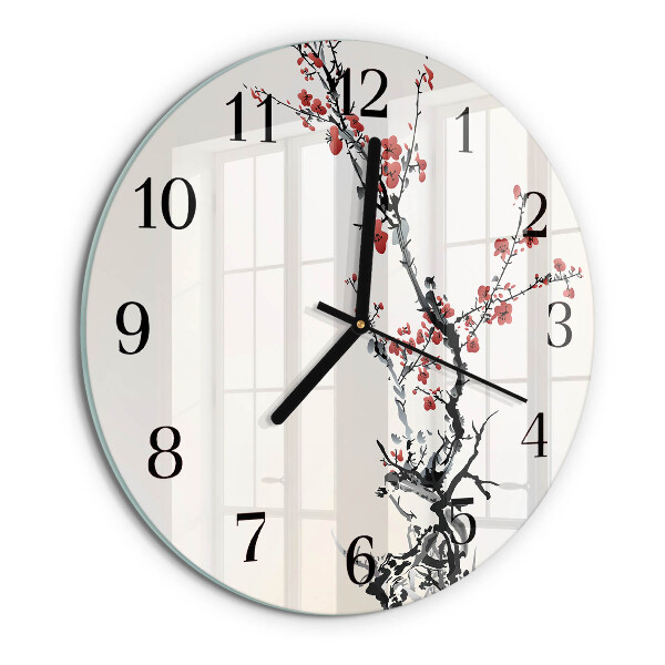 Round wall clock Flowers