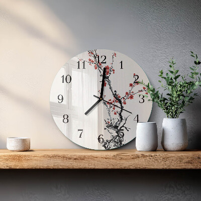 Round wall clock Flowers