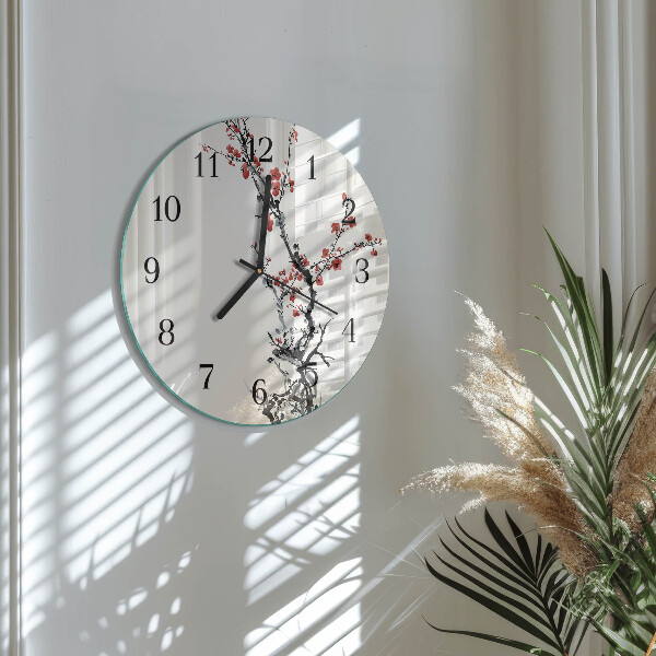Round wall clock Flowers