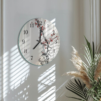 Round wall clock Flowers
