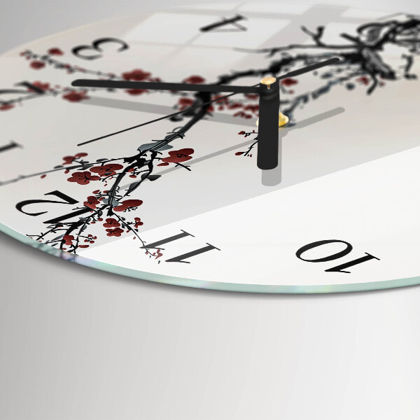Round wall clock Flowers