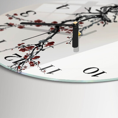 Round wall clock Flowers