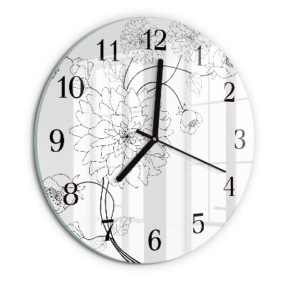 Round wall clock Flowers