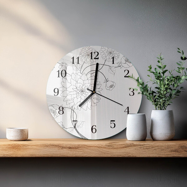 Round wall clock Flowers