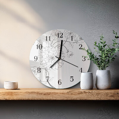 Round wall clock Flowers