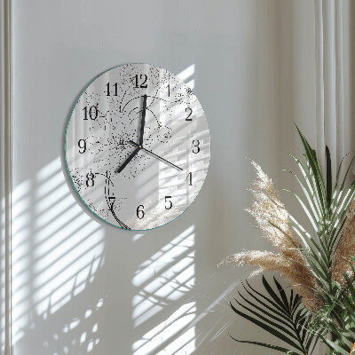 Round wall clock Flowers