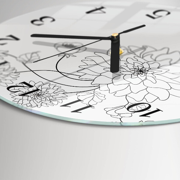 Round wall clock Flowers