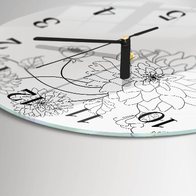 Round wall clock Flowers
