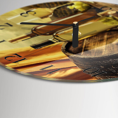 Round wall clock Wine Barrel