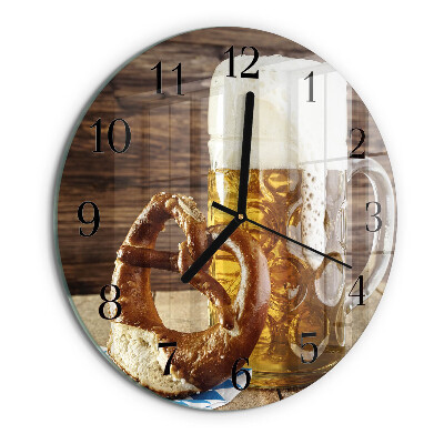 Round wall clock Beer Pretzel