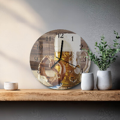 Round wall clock Beer Pretzel